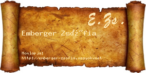 Emberger Zsófia névjegykártya